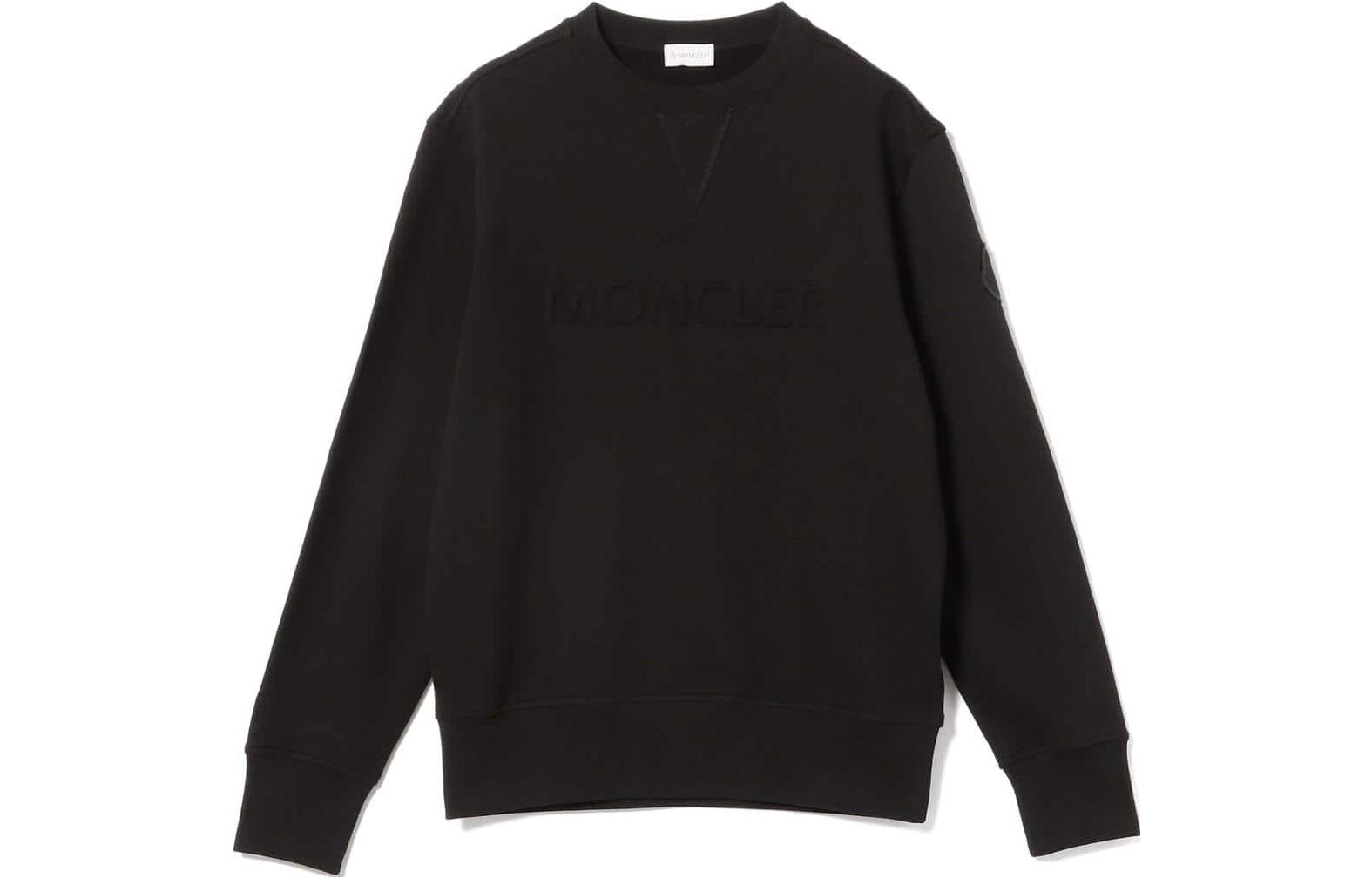 Beams SS23 Black Solid Crewneck Pullover Sweatshirt Long Sleeve 21-13-0043-125