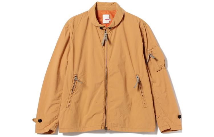 Beams SS23 Brown Solid Zip-Up Slim Fit Long Sleeve Jacket 38180370965-45