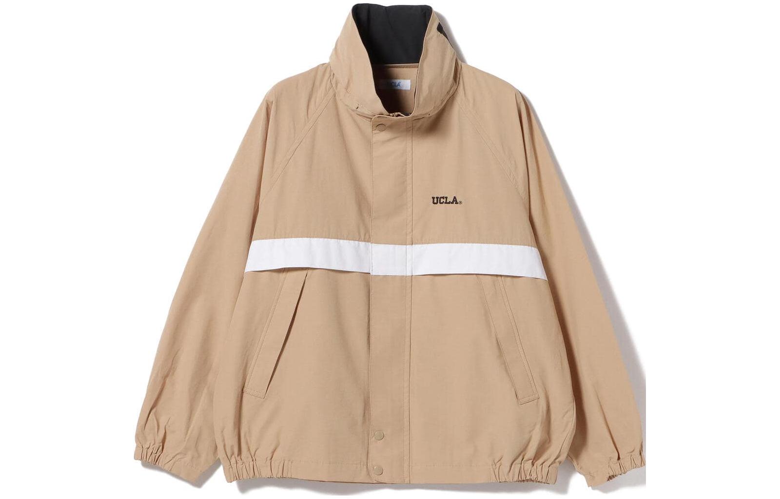 Beams SS23 Colorblock Letter Print High-Collar Double-Zip Jacket 42-18-0397-147