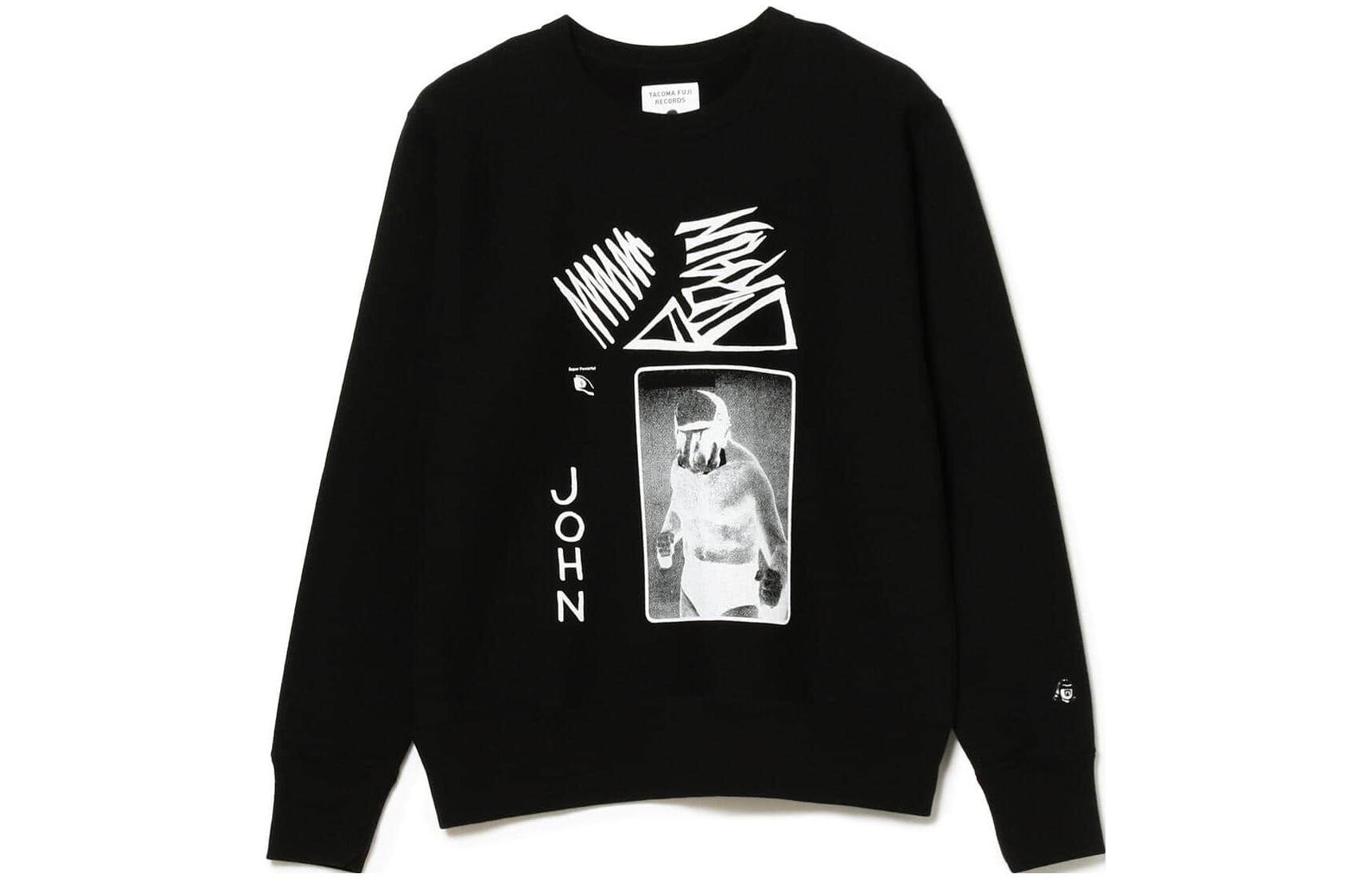 Beams SS23 Graphic Print Crewneck Long Sleeve Pullover Sweatshirt Black 75-13-0142-011