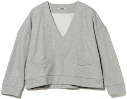 Beams SS23 Solid Color Deep V-Neck Long Sleeve Sweatshirt Grey 11-13-0038-158 Beams SS23 Solid Color Deep V-Neck Long Sleeve Sweatshirt Grey 11-13-0038-158