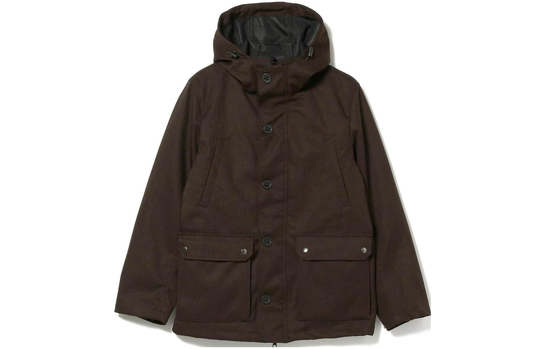 Beams SS23 Solid Color Hooded Slim Fit Jacket Brown () 9218032380328