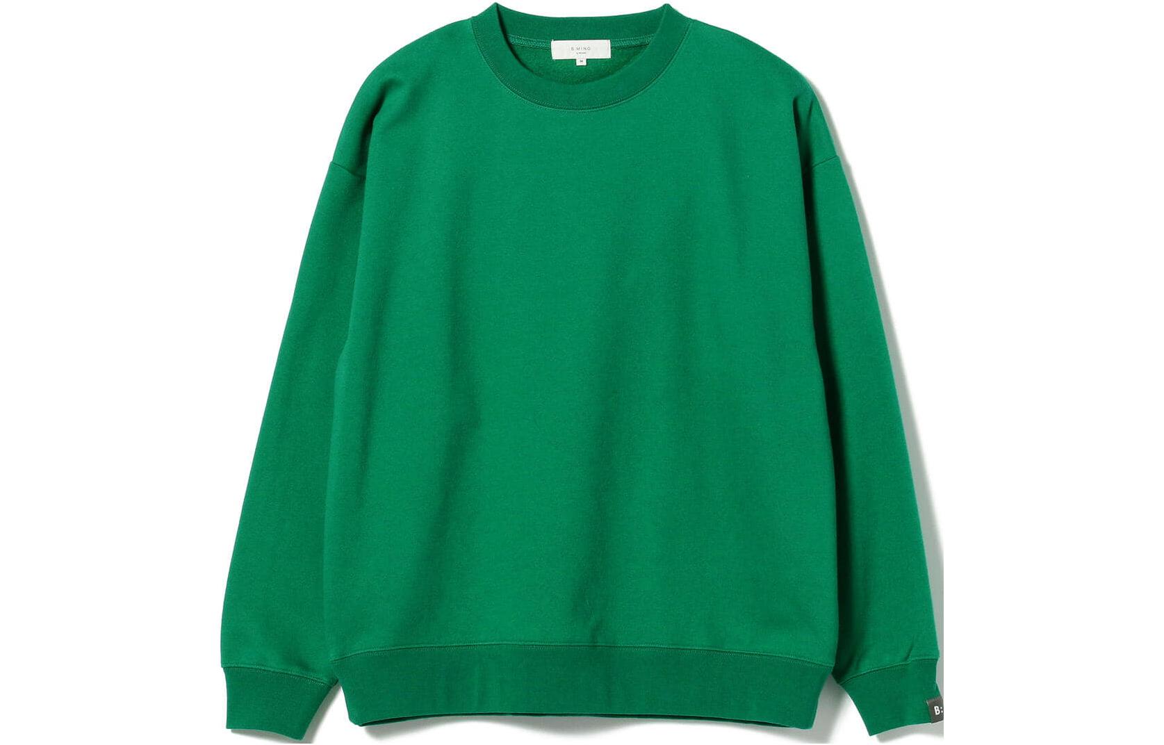 Beams SS23 Solid Color Loose Fit Crewneck Pullover Sweatshirt 92-13-0319-803