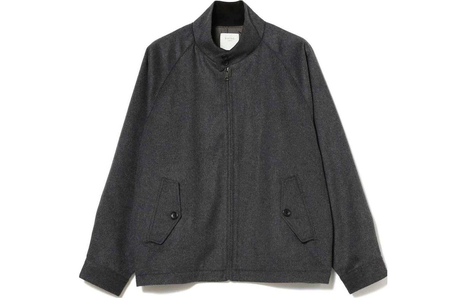 Beams SS23 Solid Color Zip-Up Jacket Charcoal Black - 9218007227717