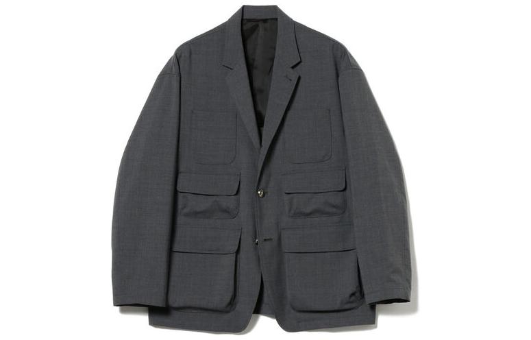 Beams SS23 Solid Multi-Pocket Button-Up Jacket Long Sleeve 11-16-1894-803