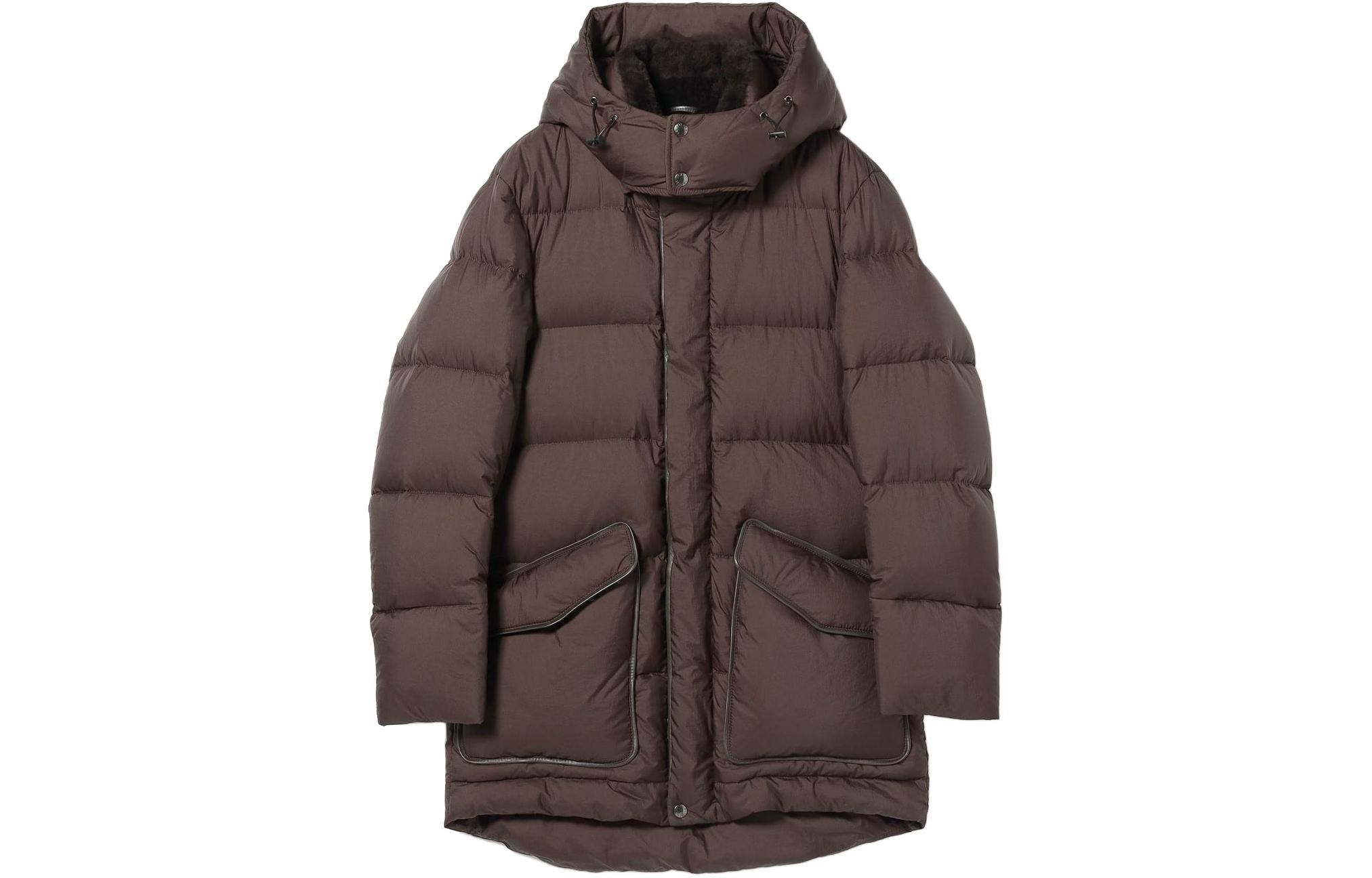 Beams SS24 Brown Solid Color Casual Hooded Jacket 24-19-0075-832