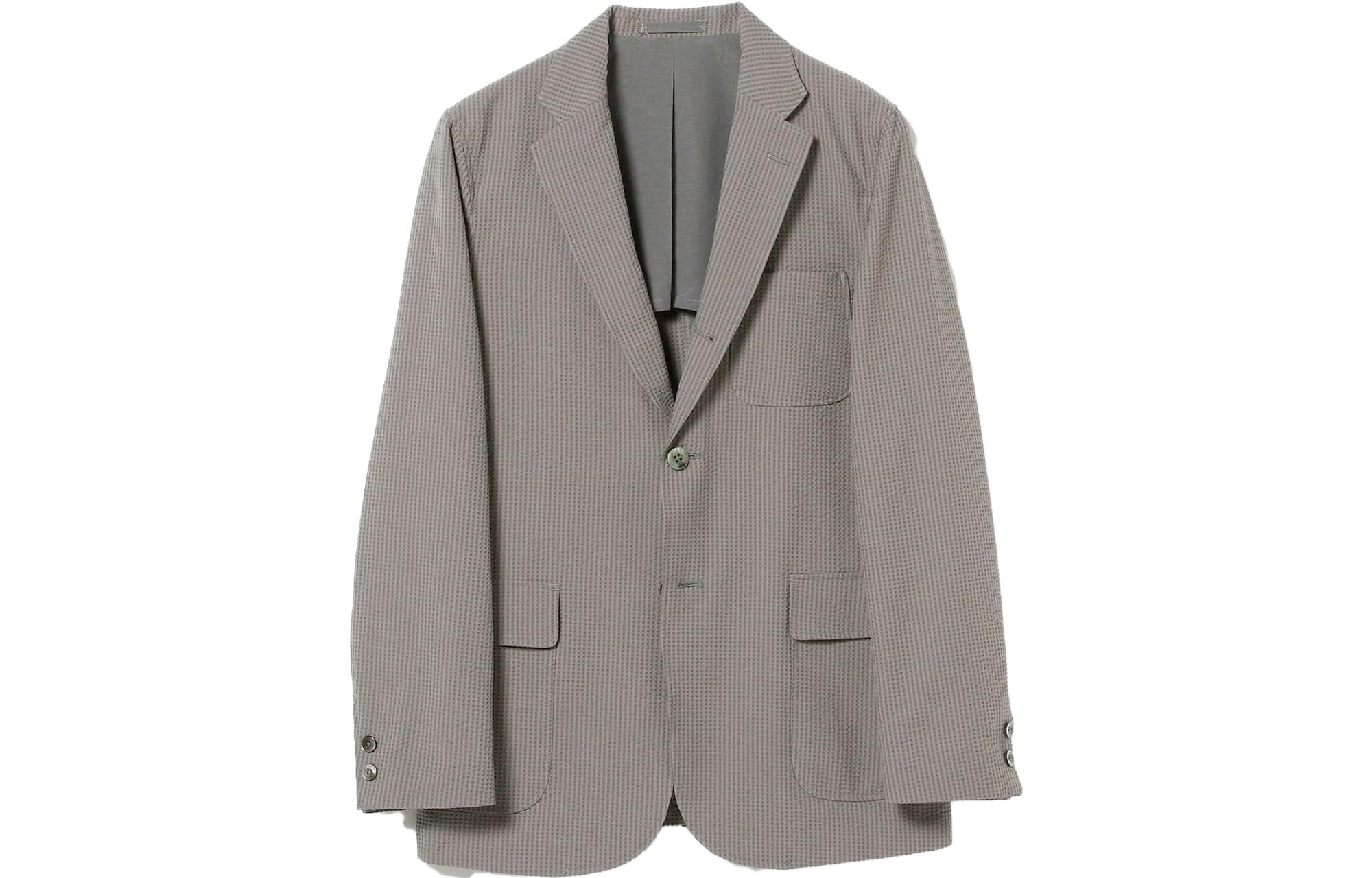 Beams Striped Collar Button-Up Long Sleeve Jacket Men’s Grey 3816018080315