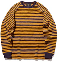 Beams Striped Colorblock Crewneck Long Sleeve Sweatshirt Yellow (). 3814006715689 Beams Striped Colorblock Crewneck Long Sleeve Sweatshirt Yellow (). 3814006715689