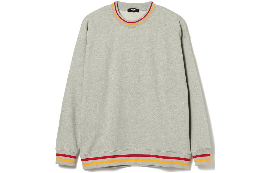 Beams Striped Crewneck Pullover Sweatshirt Men’s Gray 4213044980315