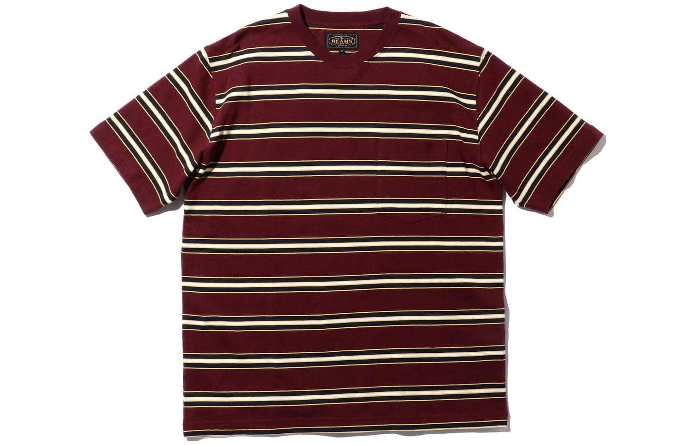 BEAMS Striped Crewneck Short Sleeve T-Shirt 38-04-0042-156
