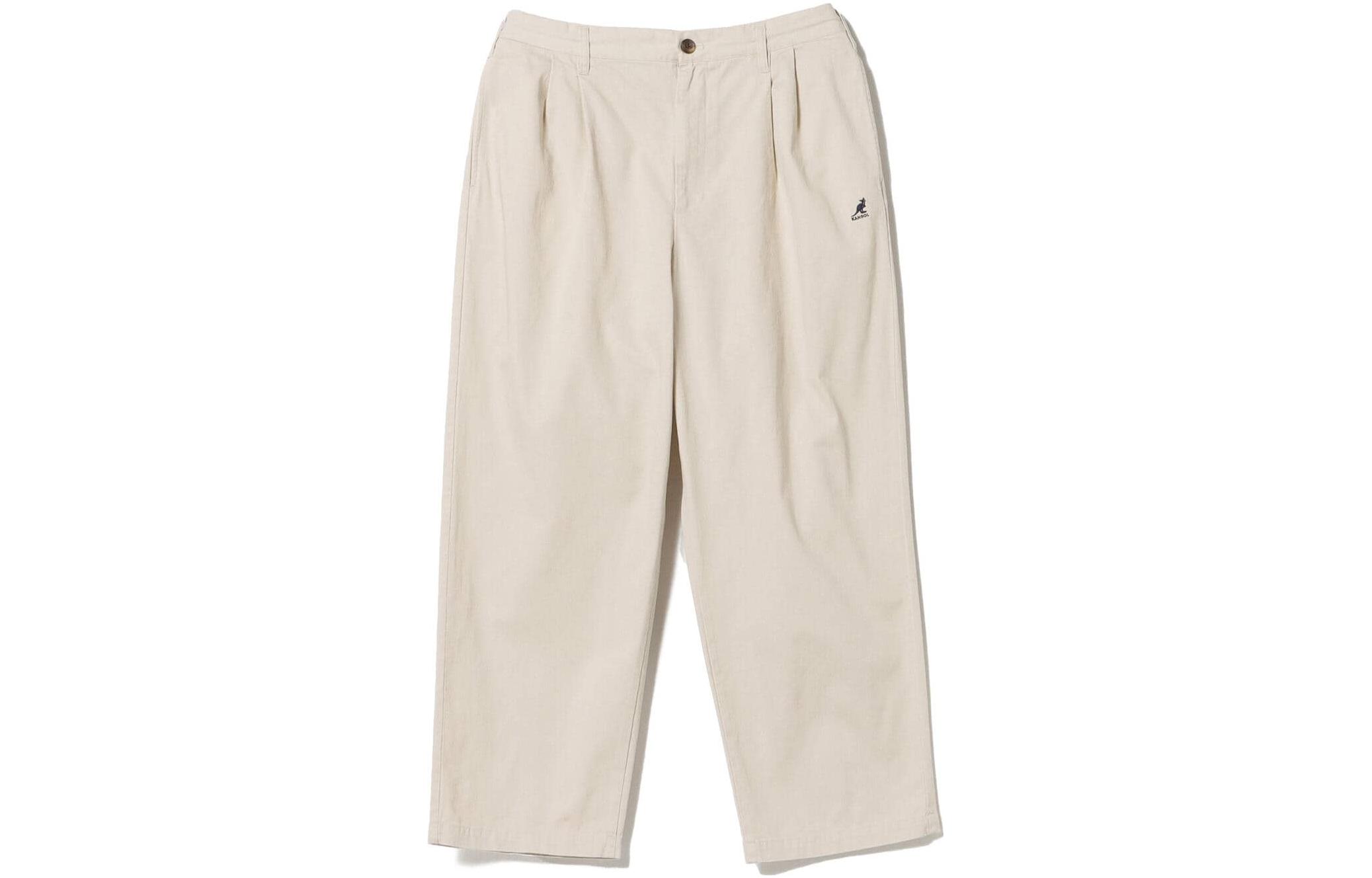 Beams Tapered Casual Pants with Button Fly and Solid Color Design. 42-23-0047-147