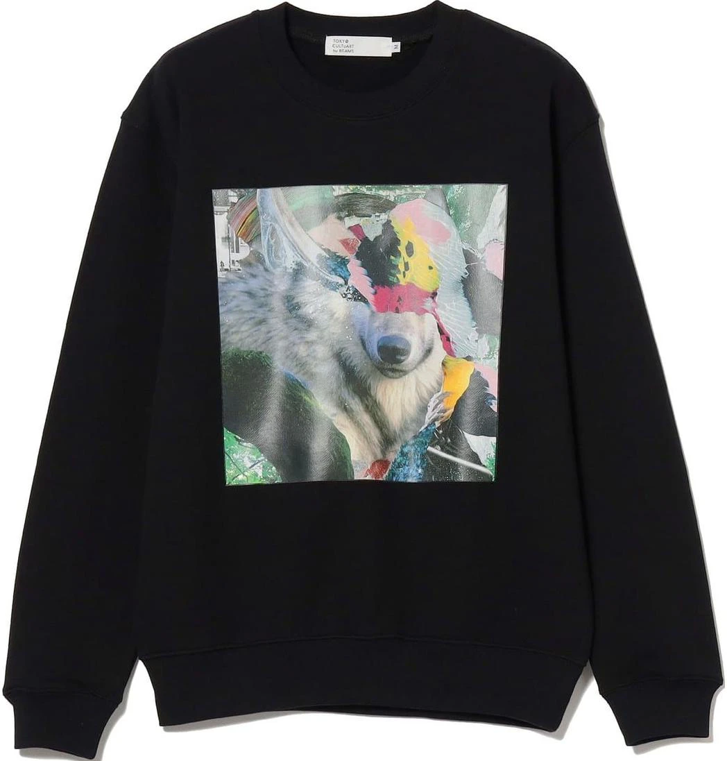 beams-unisex-black-crewneck-printed-long-sleeve-pullover-sweatshirt-5813021304919