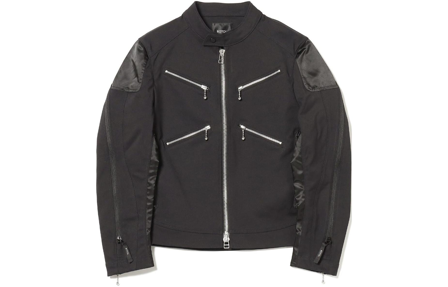 Beams Ventilation Riders Jacket Black Loose-Fit Zip-Up Long-Sleeve Jacket 11-18-1716-494