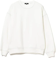 Beams White Crewneck Pullover Long-Sleeve Sweatshirt 4213050522201 Beams White Crewneck Pullover Long-Sleeve Sweatshirt 4213050522201