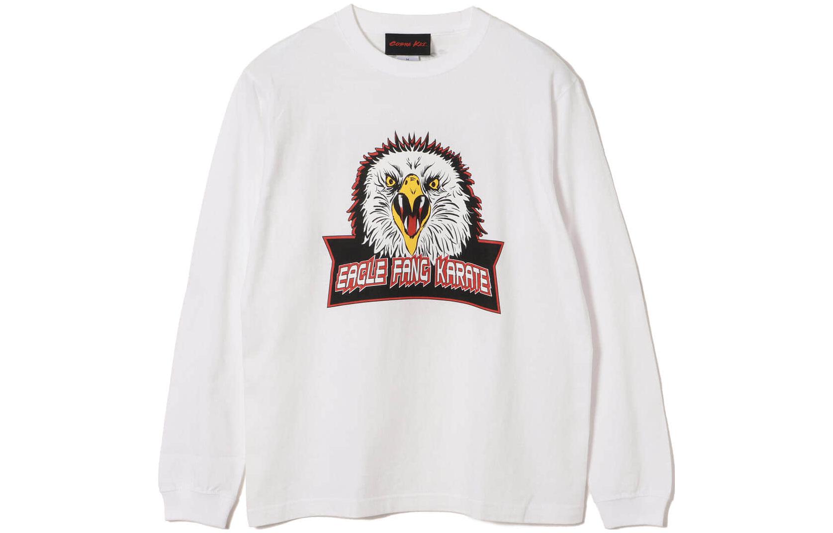 Beams White Crewneck Pullover Sweatshirt with Animal Letter Print 5814018674501