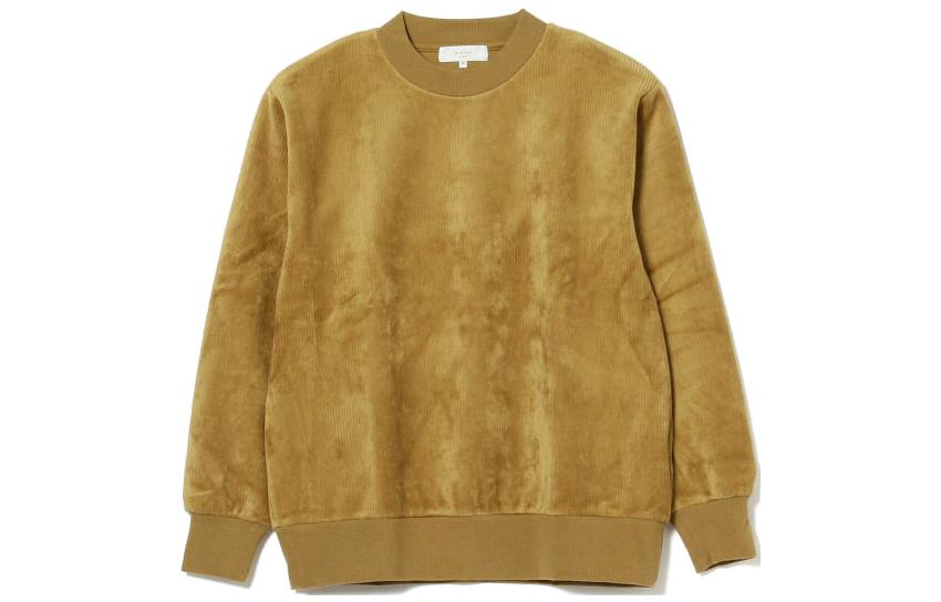 Beams Yellow Solid Crewneck Pullover Sweatshirt Long Sleeve 9213030914758