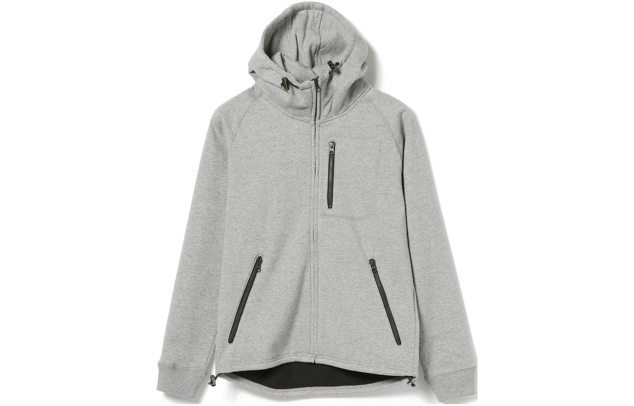 Beams Z-Shaped Fashion Zip Sweatshirt Light Gray 4213023214710