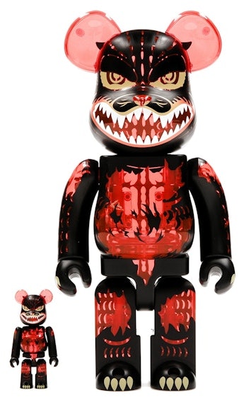 bearbrick-godzilla-vs-destoroyah-version-godzilla-meltdown-100-and-400-set-clear-orange