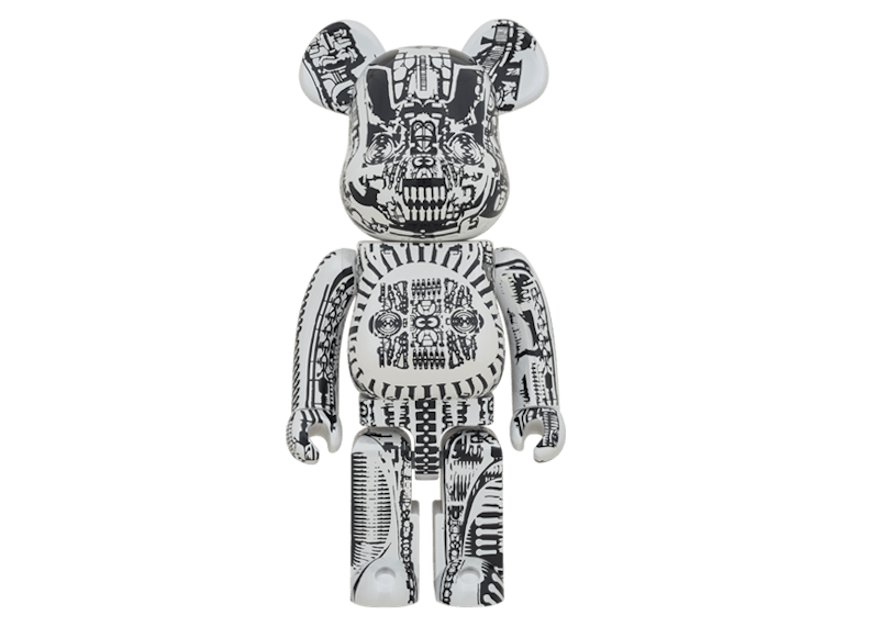 Bearbrick HR GIGER 1000% White Chrome