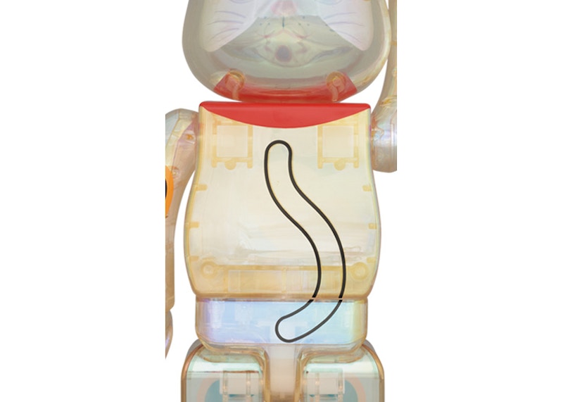 Lookbook Bearbrick Maneki Neko 100% y 400% Set Transparente Chapado.