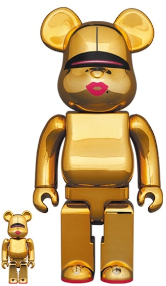 bearbrick-sorayama-x-2-g-100-and-400-set-gold-ver