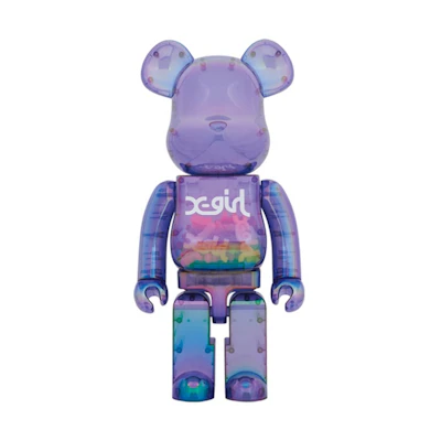 Bearbrick X-girl 1000% Clear Purple