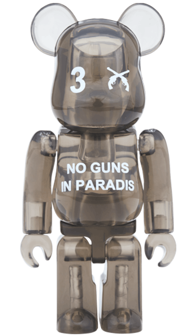 Order Bearbrick x 3. Paradis x Roarguns 100% y 400% Set 'Negro Transparente'