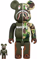 Bearbrick x A Bathing Ape x Readymade 100% y 400% Set 'Oliva' Buy Bearbrick x A Bathing Ape x Readymade 100% y 400% Set 'Oliva'