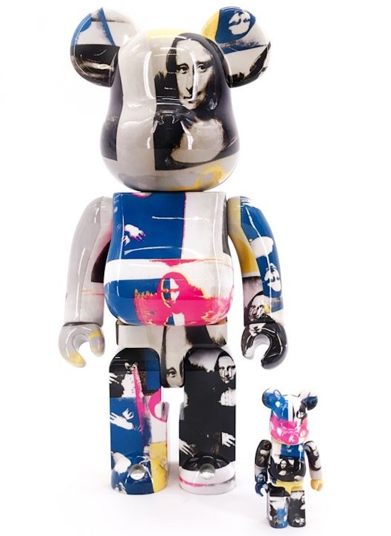 Bearbrick x Andy Warhol 100% & 400% Set 'Double Mona Lisa Multicolor'