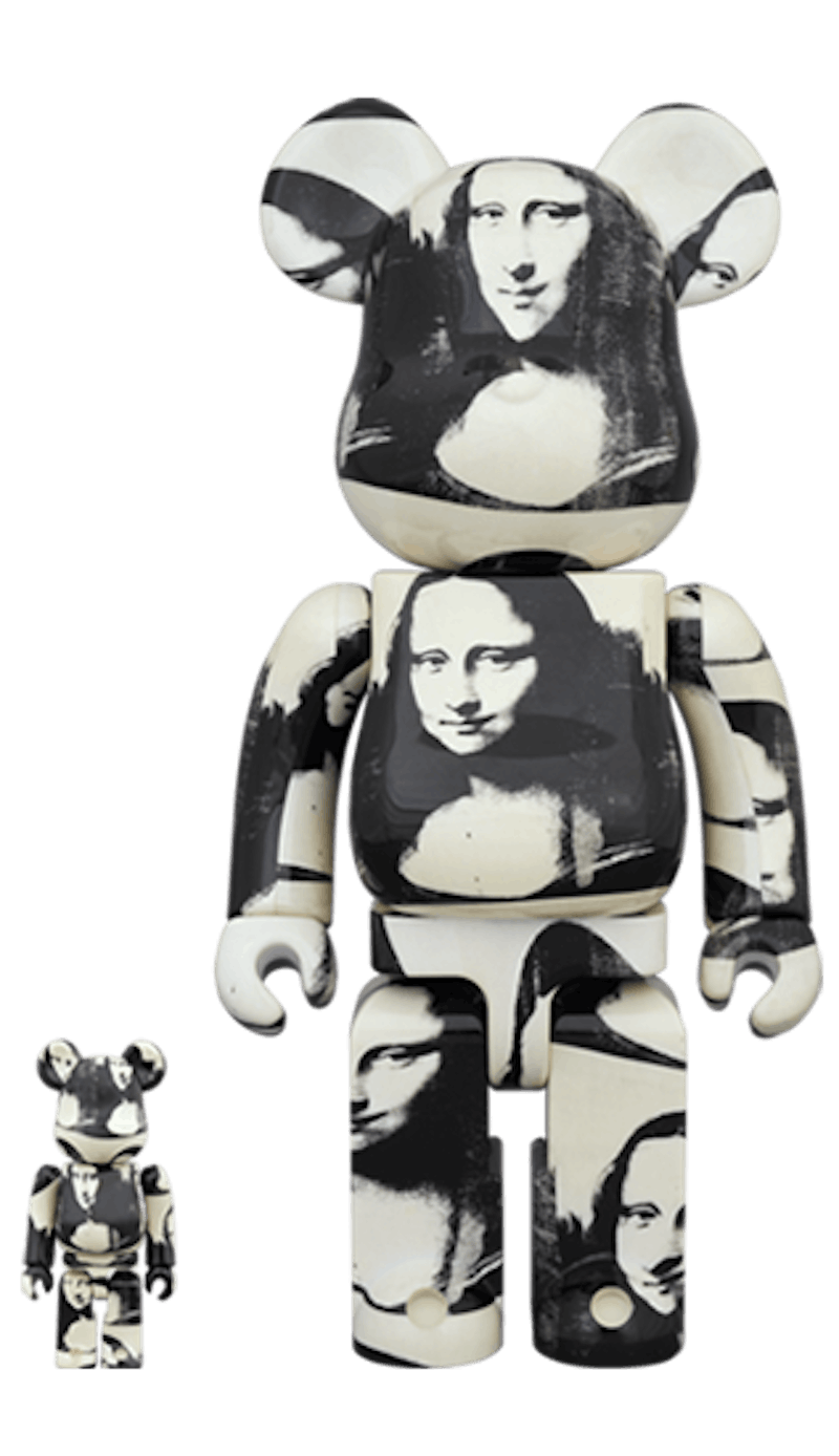 Bearbrick x Andy Warhol 100% & 400% Set 'Double Mona Lisa White Black'