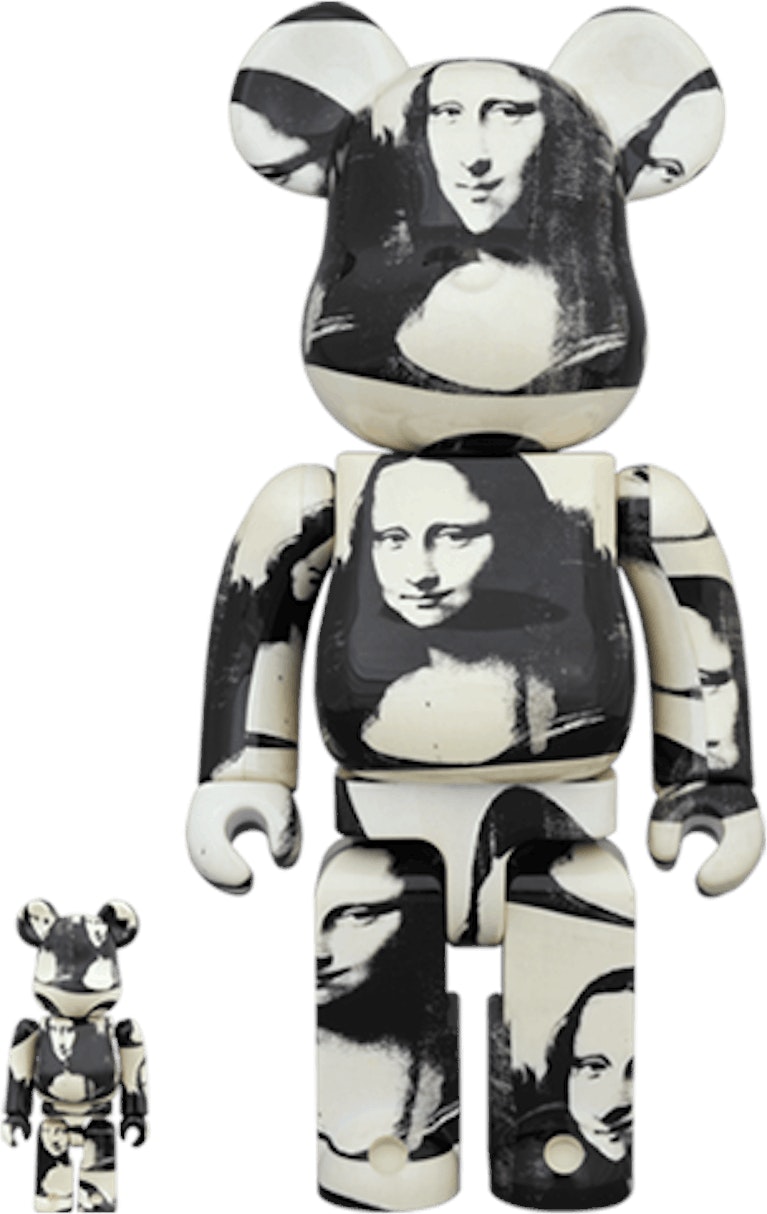bearbrick-andy-warhol-double-mona-lisa-100-and-400-set-white-black