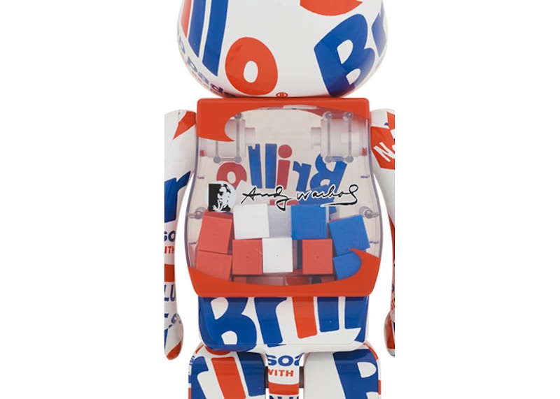 Order Bearbrick x Andy Warhol Brillo (2022) 1000% Patung Koleksi Edisi Terhad
