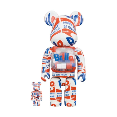 Bearbrick Andy Warhol Brillo (2022) 100% & 400% Set