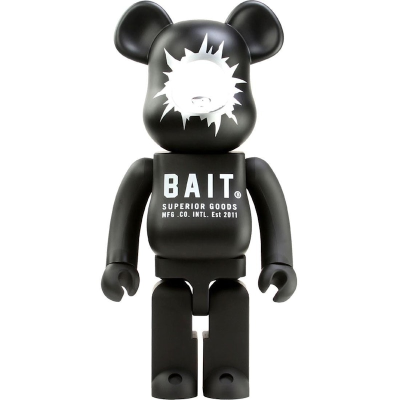 Bearbrick x BAIT x MEDICOM Headshot 1000% Black