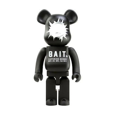 Bearbrick x BAIT x MEDICOM Headshot 1000% Black