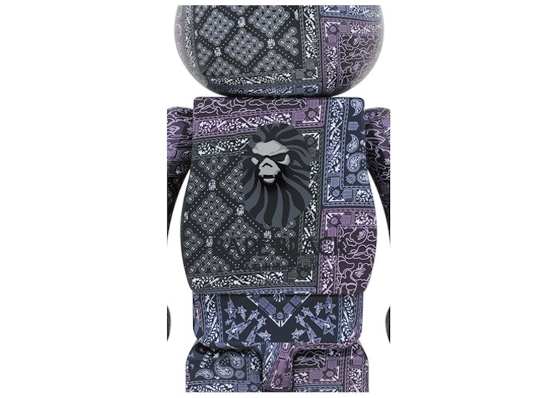 Order Bearbrick x BAPE 1000% 'Black Bandana' Hitam Bandana