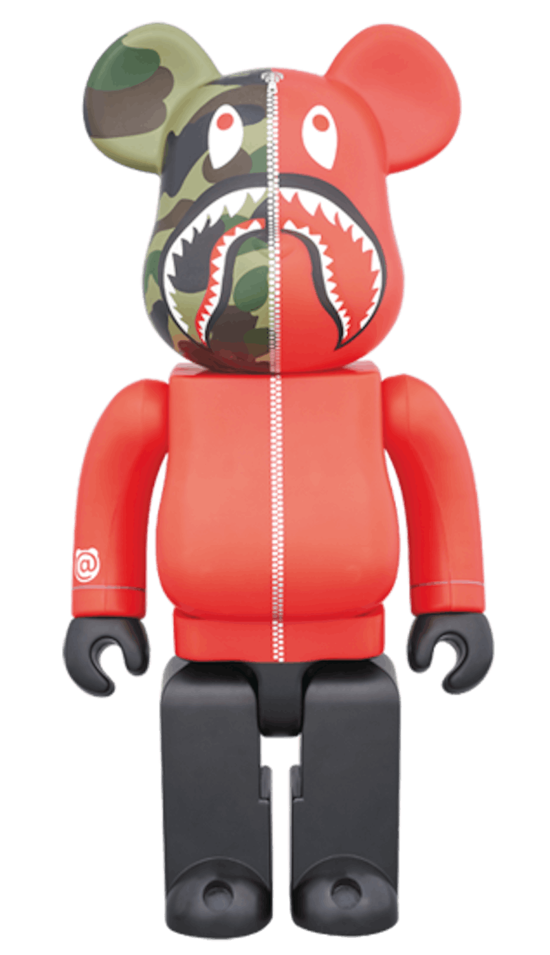 Bearbrick x BAPE 1st Camo Shark 1000% Red