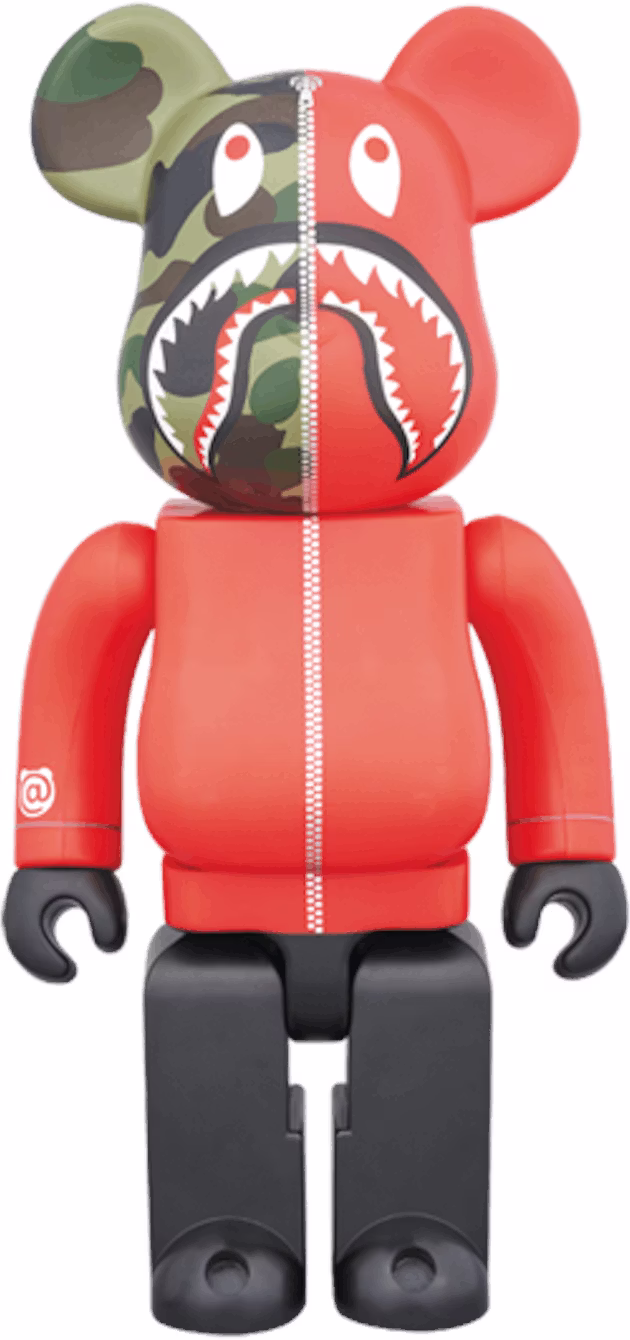 bearbrick-x-bape-1st-camo-shark-1000-red