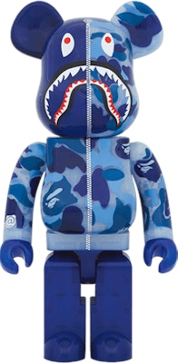 Bearbrick x BAPE ABC Camo Tiburón 1000% Transparente Azul Buy Bearbrick x BAPE ABC Camo Tiburón 1000% Transparente Azul