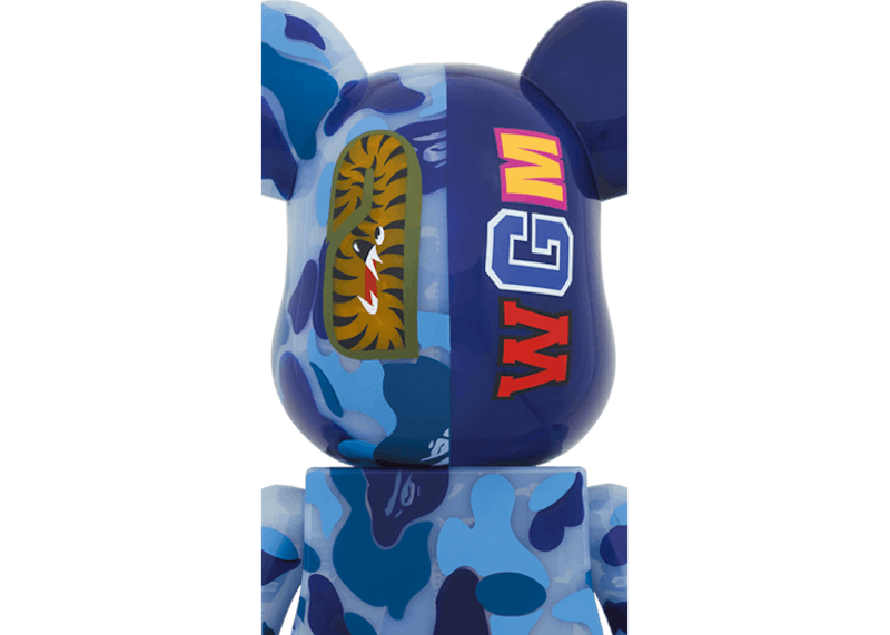 Bearbrick BAPE ABC Camo Shark 1000% Clear Blue 圖 2