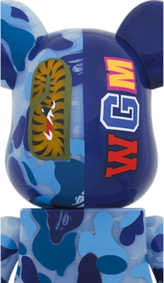 Bearbrick x BAPE ABC Camo Tiburón 1000% Transparente Azul Order Bearbrick x BAPE ABC Camo Tiburón 1000% Transparente Azul