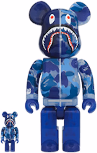 bearbrick-x-bape-abc-camo-shark-100-and-400-set-clear-blue