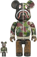 Bearbrick x BAPE ABC Camo Shark 100% & 400% Set 'Clear Green' Bearbrick x BAPE ABC Camo Shark 100% & 400% Set 'Clear Green'