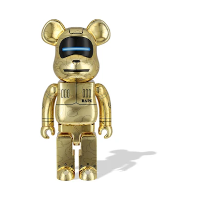 Bearbrick BAPE Baby Milo Hajime Sorayama 1000% 'Gold'