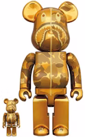 Bearbrick x BAPE Camo Shark 100% & 400% Set Gold Bearbrick x BAPE Camo Shark 100% & 400% Set Gold