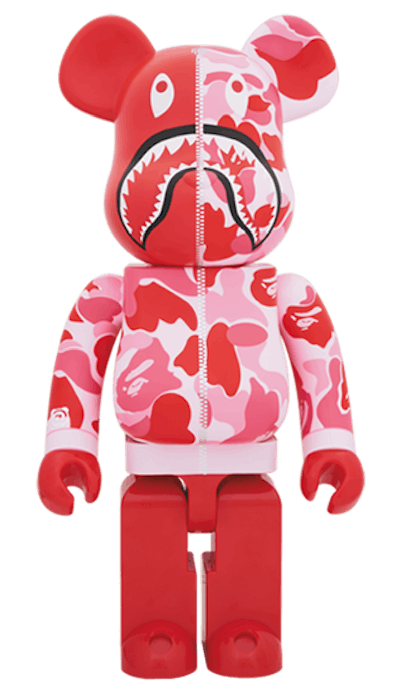 Bearbrick x BAPE Camo Shark 2018 Version 1000% Pink