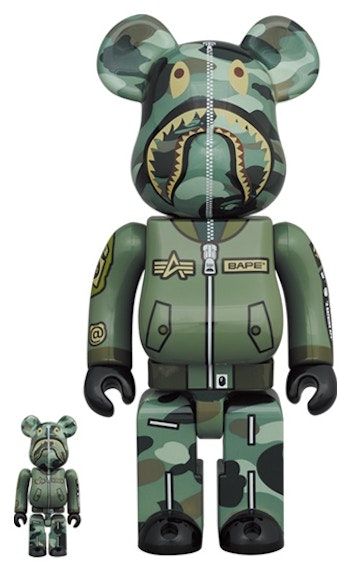 bearbrick-x-bape-x-alpha-industries-100-and-400-set