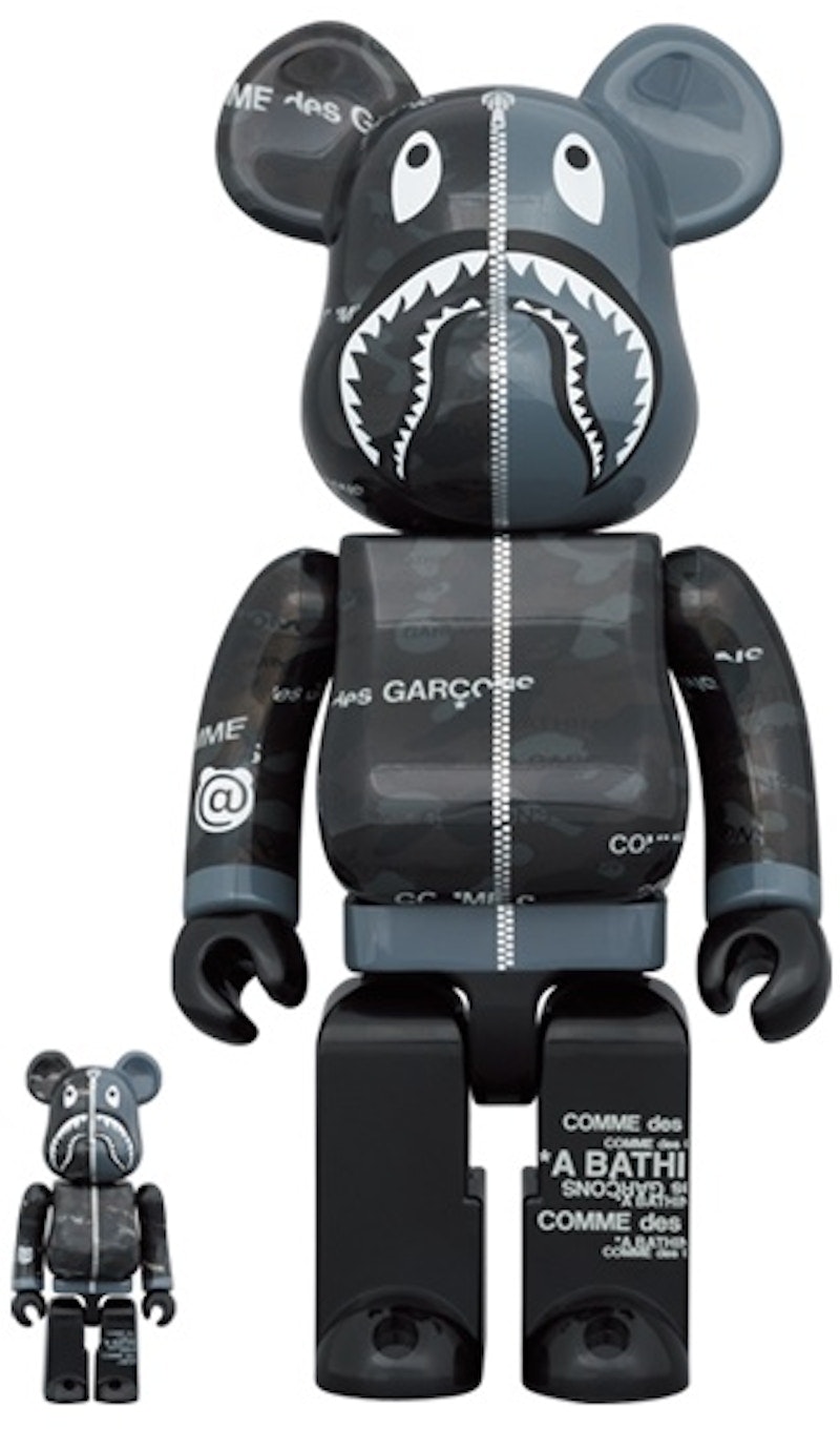 bearbrick-x-bape-x-comme-des-garcons-camo-shark-100-and-400-set