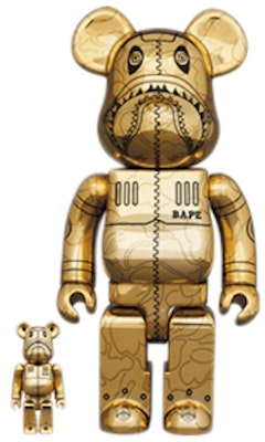Bearbrick x BAPE x Hajime Sorayama 100% & 400% Set 'Camuflaje Tiburón Oro' Buy Bearbrick x BAPE x Hajime Sorayama 100% & 400% Set 'Camuflaje Tiburón Oro'