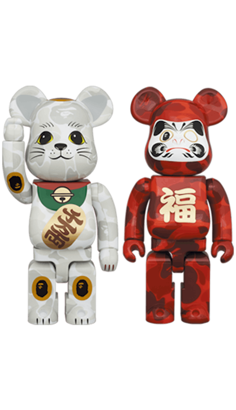 Bearbrick x BAPE x Maneki Neko & Daruma 400% 2PACK